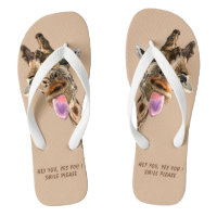 Drôle Giraffe tongs sourire - Choisir les couleurs
