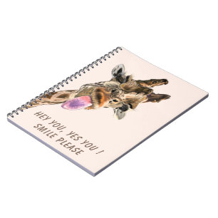 Drôle Giraffe Tongue Out Jouer Smile Carnet