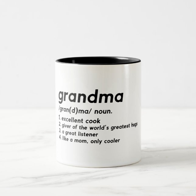 Drôle Grandma Définition Mug à café à deux tons (Centre)