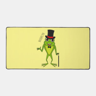 Drôle grenouille avec chapeau dessus dessin animé