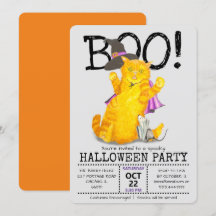 Drôle Halloween Chat et Souris Fête Invitation