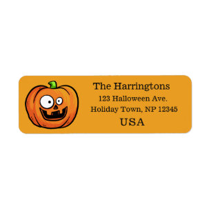 Drôle Halloween Citrouille étiquettes personnalisé