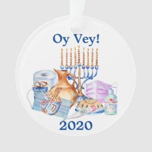 Drôle Hanukkah Covid Aquarelle Quarantaine 2020