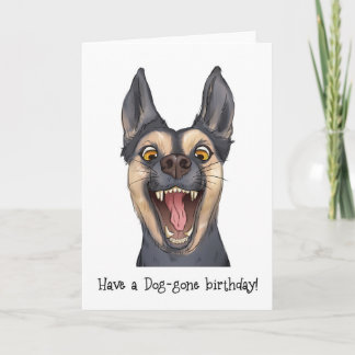 Drôle Happy Chien Carte de voeux d'anniversaire