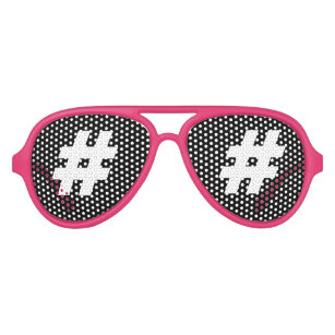 Drôle hashtag icône fête lunettes de soleil