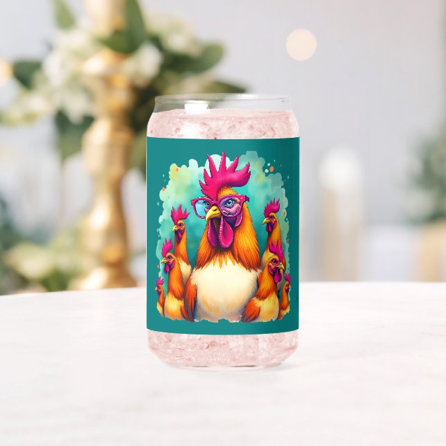 Drôle Hipster Rooster Retro Pop Art Illustration (Insitu (Mariage))