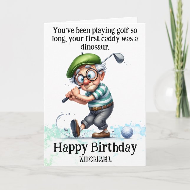 *~* Drôle Homme AP94 Plus Ancien Golfeur Carte Ann (Devant)