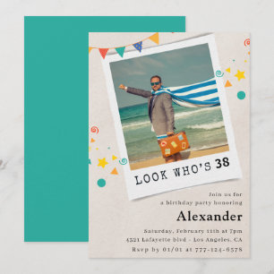 Drôle Hommes 38e anniversaire invitations Fun Phot