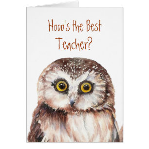 Drôle "Hooo's the best Teacher" Wise Owl Humour