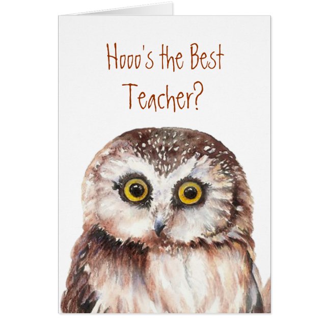 Drôle "Hooo's the best Teacher" Wise Owl Humour (Devant)