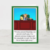 Drôle Humour Financier Carte de Noël "Spectickkes"