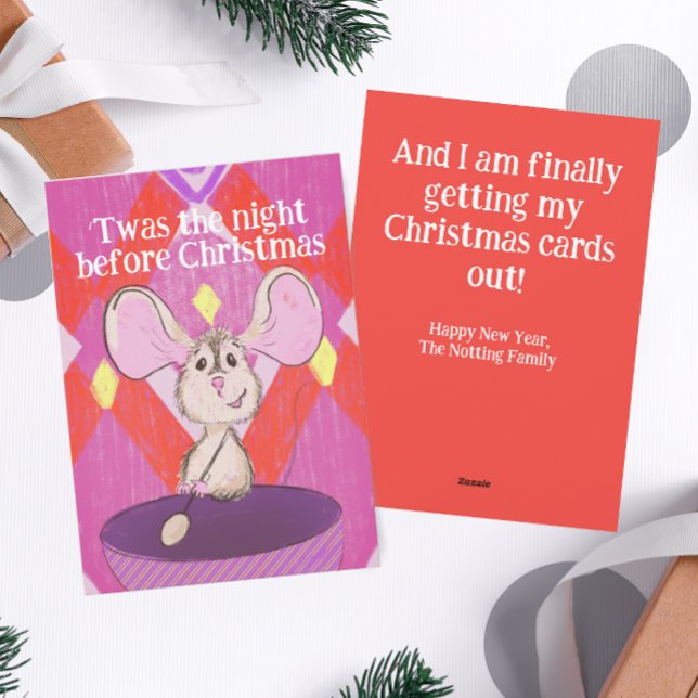 Drôle Illustré tard après la carte de Noël (Créateur téléchargé)