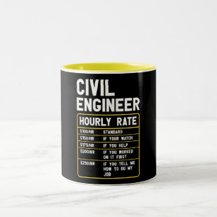 Drôle Ingénieur Civil Mug à deux tons