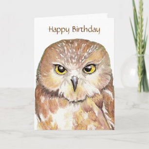 Drôle Insult Owl Carte Anniversaire