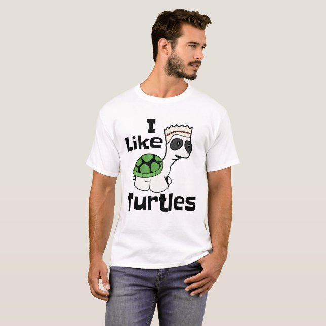 Drôle j'aime le T-shirt de meme de tortues (Devant entier)