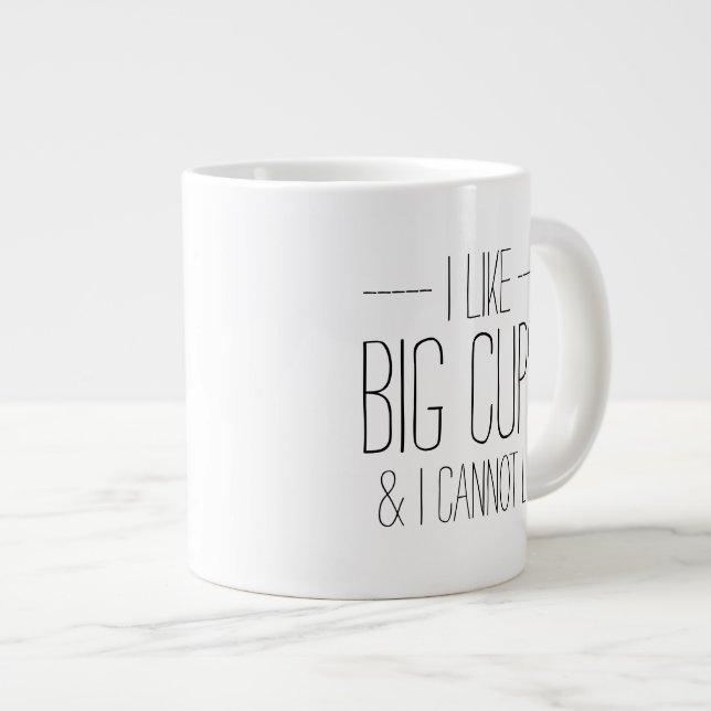 Drôle J'aime les grosses tasses et je ne peux pas  (Devant droit)