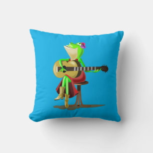 Drôle Jeu Oreiller Grenouille Jouer Guitare Vos Co