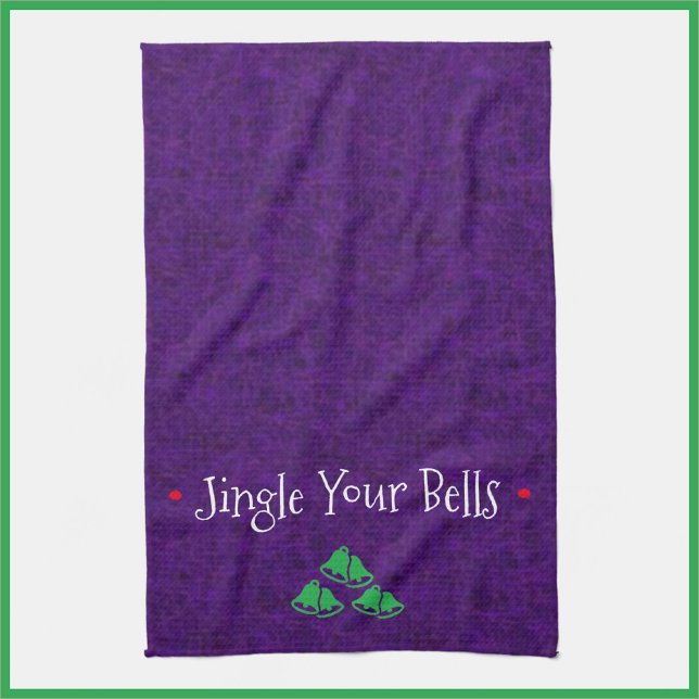 Drôle Jingle Cloches Serviette de cuisine (Bookmark my store! https://www.zazzle.com/store/capricepetit)