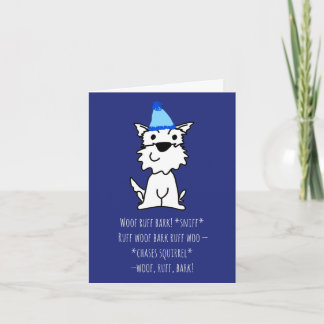 Drôle joyeux carte d'anniversaire du chiot chien