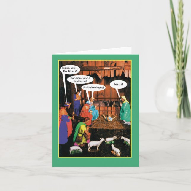 Drôle Joyeux Noël Carte - JesusBoBesus (Devant)