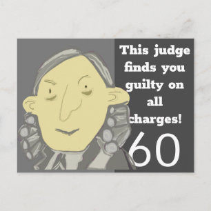 drôle Juge doodle 60 C'est la vieille carte d'anni