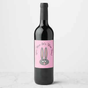 Drôle lapin de Pâques Custom Étiquettes de vin ros