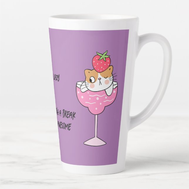 Drôle Lazy Chat Latte Mugs (Droite)