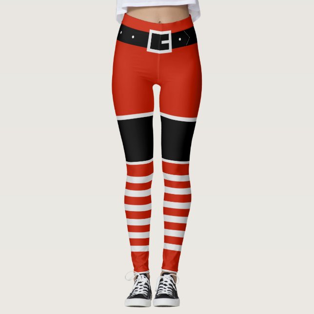 Drôle Leggings de Noël Père Noël Cadeau (Devant)