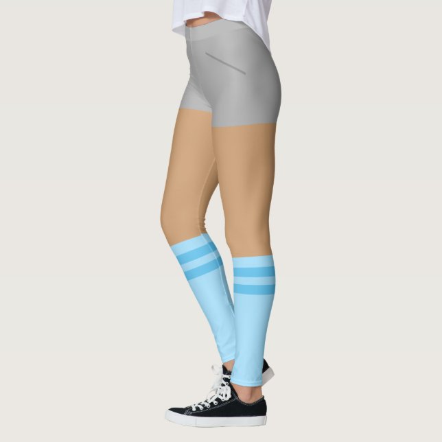 Drôle Leggings Sport avec Faux Chaussettes et Shor (Gauche)