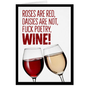 Drôle "Les Roses sont rouges" Poésie carte d'anniv