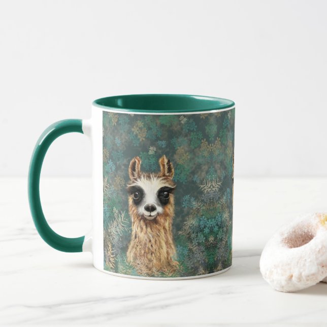 Drôle Llama café Mug (Avec donut)