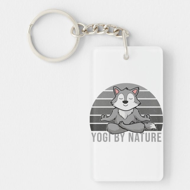 Drôle loup mignon faisant du yoga. drôles de yoga  (Devant)