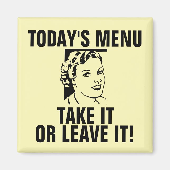 Drôle Magnets Rétro, MENU AUJOURD'HUI (Devant)