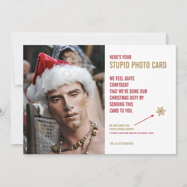 Drôle Mannequin de Noël Stupide Carte photo (Devant)