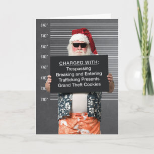 Drôle Mauvais Père Noël Carte de voeux de Noël