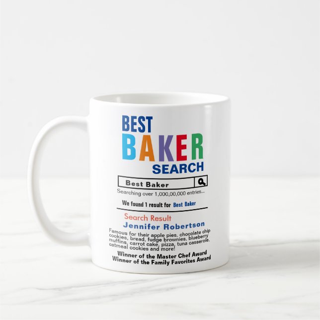 Drôle Meilleur boulanger Recherche Café Mug (Gauche)