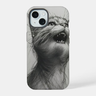 Drôle Mème de chat Yelling noir et blanc coque iph