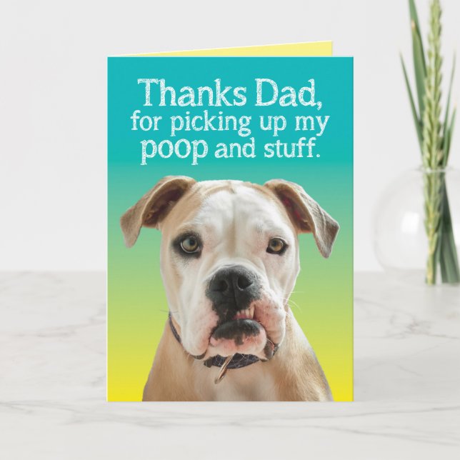 Drôle Merci Carte Fête des pères Du Chien (Devant)