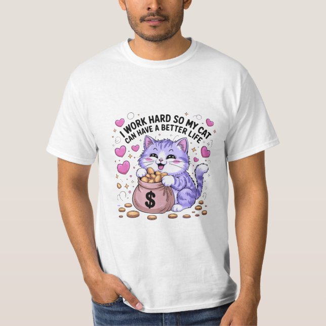 😺 drôle mignon Chat argent sac T-shirt 💰 | Amour (Devant)
