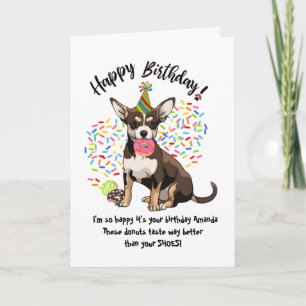 Drôle mignon Chihuahua Chien Carte d'anniversaire 