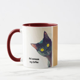 Drôle mignon Curious Chat illustré Mug
