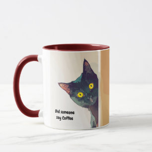 Drôle mignon Curious Chat illustré Mug