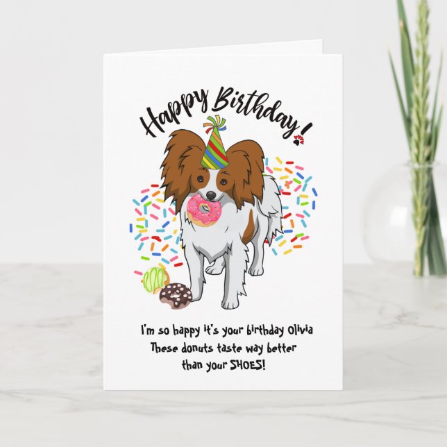 Drôle Mignonne Papillion Pet Dog Carte Anniversair (Devant)