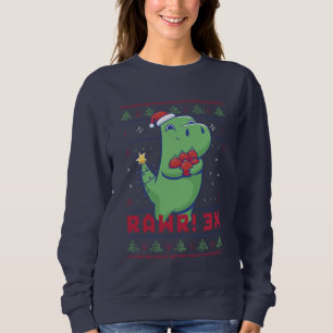 Drôle moche Sweat de Noël mignon T-Rex Dinosaur
