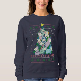 Drôle moche Sweat de Noël mignon Unicorn Arbre