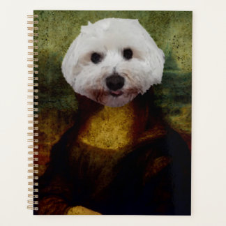 Drôle Mona Lisa Maltese Chien