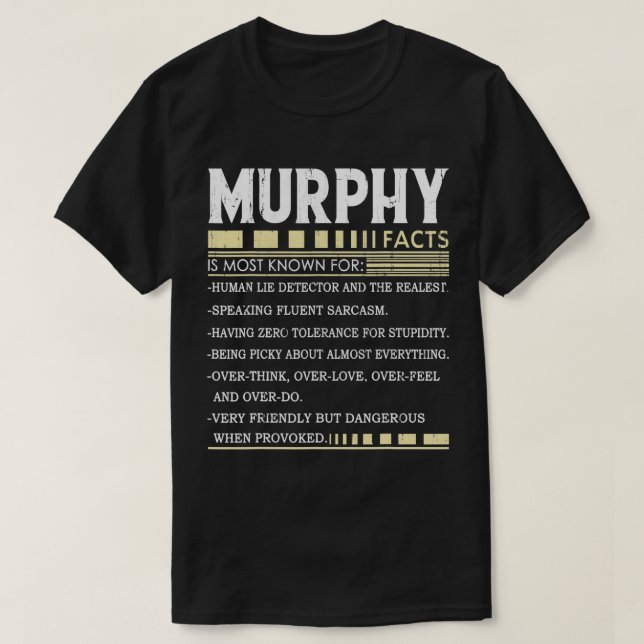 Drôle Murphy FACTS Don - Murphy Name T-Shirt (Design devant)