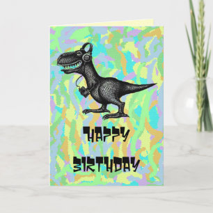Drôle musique dinosaure joyeux design carte d'anni