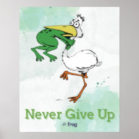 Drôle n'abandonne jamais #Frog Choking Bird Poster