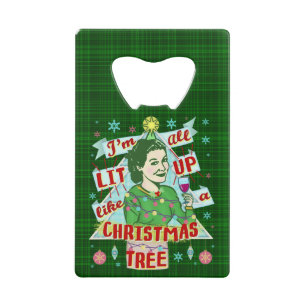 Drôle Noël Rétro Boire Humour Femme Lit Up